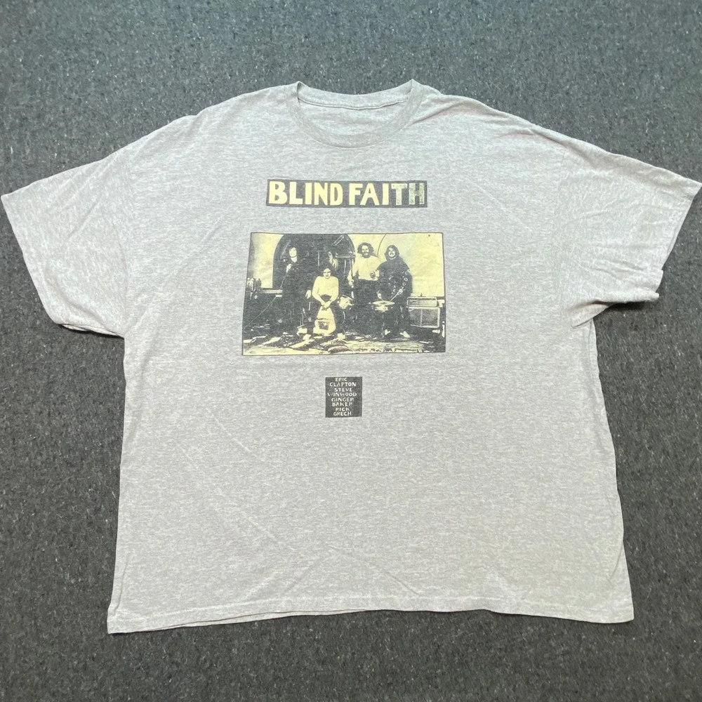 Blind Faith Band Graphic Tee Shirt 2XL Mens Gray Rock Eric Clapton Steve Winwood